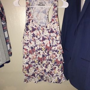 XL floral ruffle tank